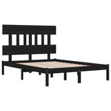 Bed Frame without Mattress Black 200x200 cm Solid Wood 3104762