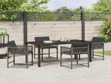 Garden Dining Set 5 pcs Grey Poly Rattan 3380751