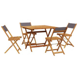 5 Piece Garden Dining Set Anthracite Fabric and Solid Wood 3281785