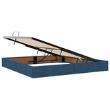 Storage Bed with Mattress with Storage Blue 200 x 200 cm Fabric 3370039