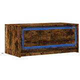 Coffee Table with LED Lights Smoked Oak Engineered Wood 851988