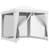 ZNTS Party Tent with 4 Mesh Sidewalls 2.5x2.5 m White 48521