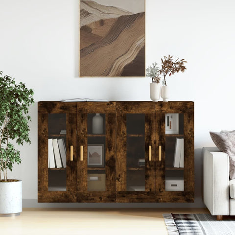 Wall Mounted Cabinets 2 pcs Smoked Oak Engineered Wood 3197902