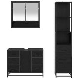 Bathroom Furniture Set 3 pcs Black Oak Engineered Wood 3402493