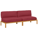 Sofa Set Plain Wine Red 240 x 80 x 69 cm Solid Acacia Wood 3418222