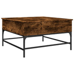 ZNTS Coffee Table Smoked Oak 80x80x45 cm Engineered Wood and Metal 845403