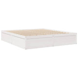 Bed with Mattress White 180x200 cm Super King Solid Wood Pine 3281926