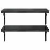 Wall Shelves 2 pcs 75x40 cm Black Stainless Steel 3214514