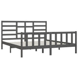 Bed Frame without Mattress Grey 200x200 cm Solid Wood Pine 3107635