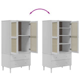 Wardrobe SENJA Rattan Look White 90x55x175 cm Solid Wood Pine 358035