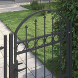 Fence Gate ASSEN 100 x 125 cm Powder-Coated Steel Grey Lockable 42008926