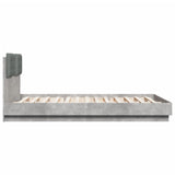 Bed Frame with LED without Mattress Concrete Grey 140x200 cm 3210013