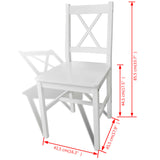Dining Chairs 2 pcs White Pinewood 241510