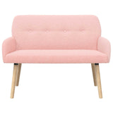 2 Seater Sofa with Solid Wood Legs Pink Boucl 42051066