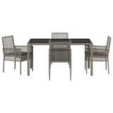 Garden Dining Set 5 pcs Grey Poly rattan 3334873