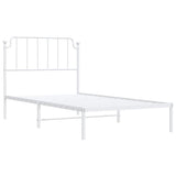 Metal Bed Frame without Mattress with Headboard White 100x200cm 373931