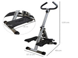 Stepper w/ Handle Hand Grip Workout Fitness Machine For Fitness Aerobic Exercise Home Gym Grey T3398P349148