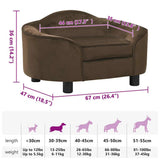 Dog Sofa Brown 67x47x36 cm Plush 171085