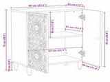Storage Sideboard White 60 x 33.5 x 75 cm Solid Mango Wood 4018370