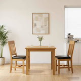 Dining Chair 2 pcs Solid Oak Wood Black 45 x 59 x 92 cm 42039157