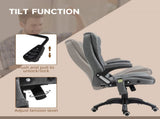 Massage Recliner Chair Heated Office Chair with Six Massage Points Linen-Feel Fabric 360&deg Swivel T3398P328195