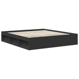 Bed Frame with Headboard Black 180 x 200 cm Solid Pine Wood 3410565