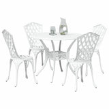 Garden Dining Set 5 pcs White Aluminium 3334710