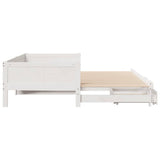 Daybed with Trundle and Drawers without Mattress White 90x190 cm Single 3302218