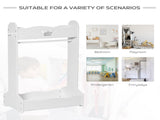 Kids Clothes Rail Wooden Hanging Rack with Storage Shelves Children Garment Freestanding Wardrobe T3398P347671