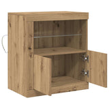 LED Sideboard Brown 60.5 x 37 x 67 cm Engineered Wood 863013