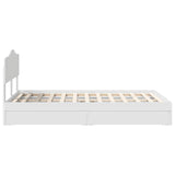 Storage Bed with Headboard White 135 x 190 cm Engineered Wood 3413103