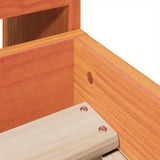 Bed Frame without Mattress Wax Brown 100x200 cm Solid Wood Pine 3308851