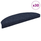 Stair Mats Self-adhesive 30 pcs 65x21x4 cm Blue Half Round Large 3365660