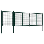 ZNTS Garden Gate Steel 400x100 cm Green 144311