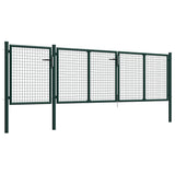 Garden Gate Steel 400x100 cm Green 144311