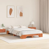 Bed Frame Wax Brown 120 x 200 cm Solid Pine Wood 872865
