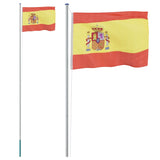 Spain Flag and Pole 6.23 m Aluminium 3147108