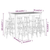 9 Piece Garden Bar Set Solid Wood Acacia 3116024