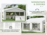 4m x 4m Marquee Party Tent, Heavy Duty Wedding Canopy with Sidewalls, Doors, Windows, Galvanised T3398P314774