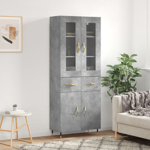 Highboard Concrete Grey 69.5x34x180 cm Engineered Wood 3198517
