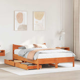 Bed Frame with Drawers Wax Brown 135x190 cm Double Solid Wood Pine 3301922