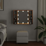 Mirror Cabinet with LED Old Wood 76x15x55 cm Engineered Wood 857001
