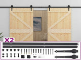 Sliding Door 2 pcs 80 x 210 cm Solid Pine Wood 3444869