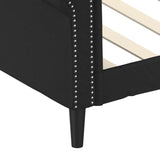 Day Bed without Mattress Black 90x190 cm Single Faux Leather 354235