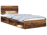 Bed Frame with Headboard Old Wood 75 x 190 cm Solid Pine Wood 3412558