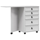 Rolling Cabinet with Drawers & Folding Top CORONA White 42040540