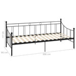 284669 DayBed Frame without Mattress Black Metal 90x200 cm