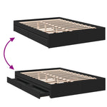 Bed Frame with Drawers without Mattress Black 150x200 cm King Size 3280651