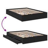Bed Frame with Drawers without Mattress Black 150x200 cm King Size 3280651
