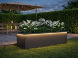 Garden Planter with LED Black 30 x 100 x 30 cm Steel 8008112